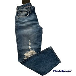 Fashion Nova Presley distressed boyfriend high waist jeans size 1 NEW wi…